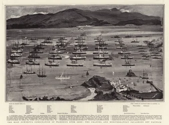 The Most Powerful Combination of Warships Ever Seen, the Channel and Mediterranean Squadrons off Nauplia